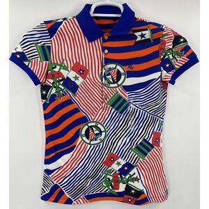 Polo Ralph Lauren Pique Polo Shirt Womens XXS‎ Colorful Nautical Print